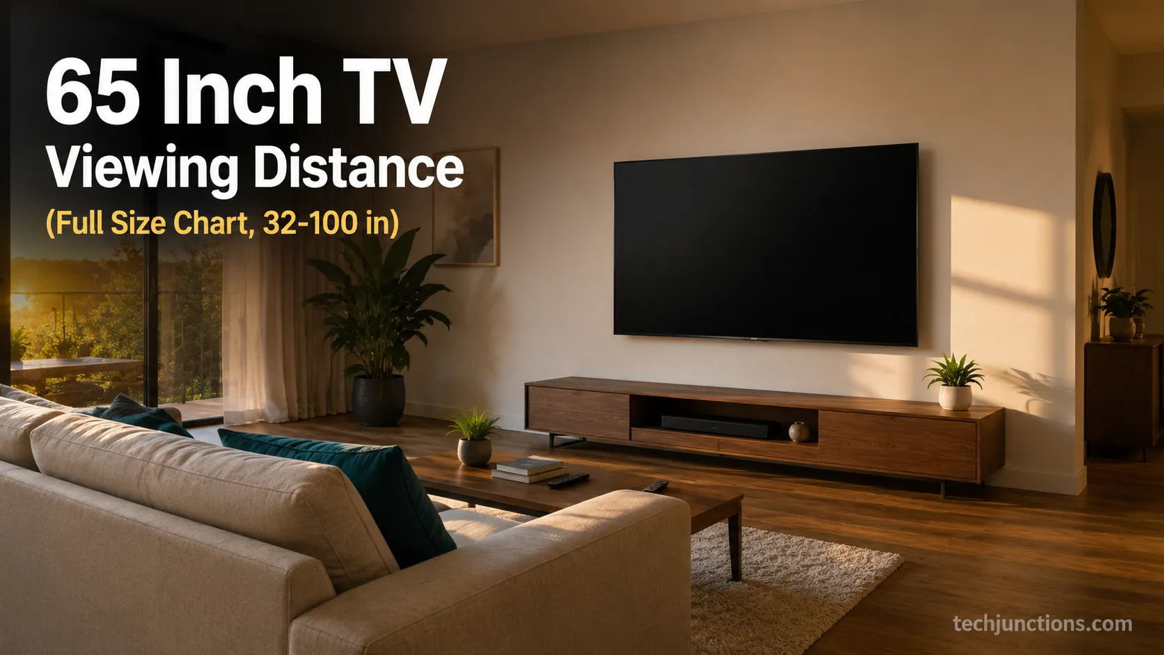 65 Inch TV Viewing Distance (Full Size Chart, 32-100 in)