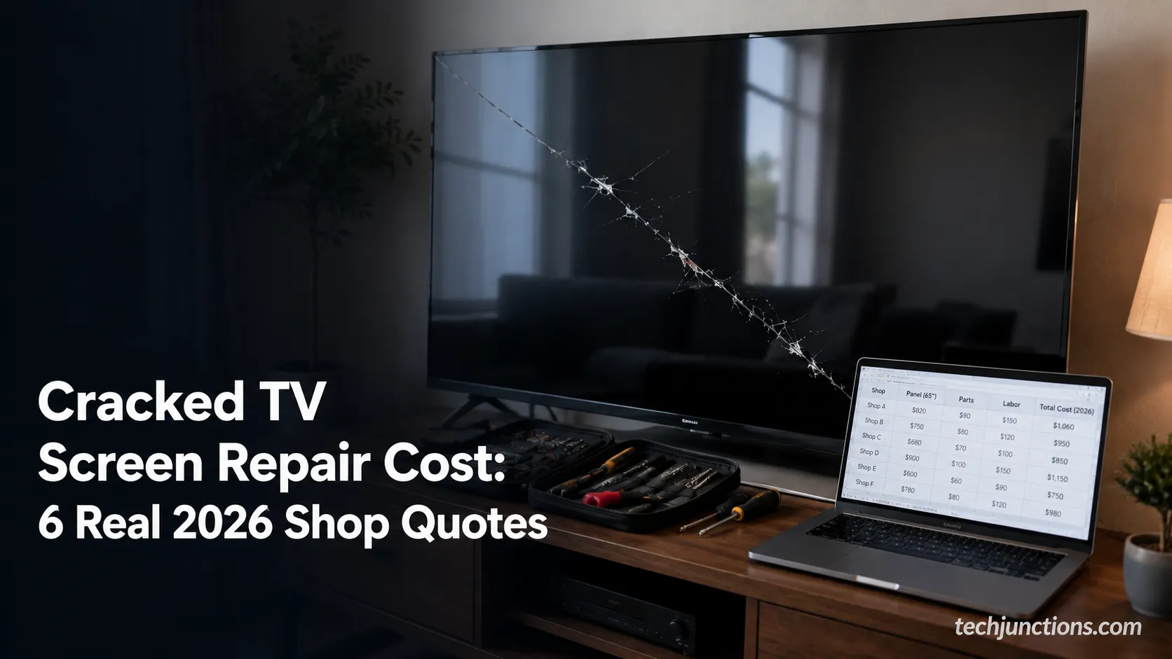 Cracked TV Screen Repair Cost: 6 Real 2026 Shop Quotes