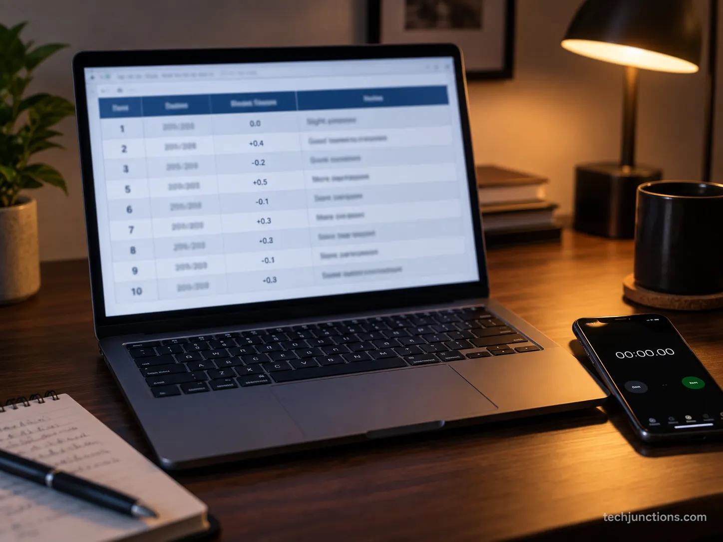 A ten-day audio-sync test log tracking HomePod latency and reversion on a Samsung TV.