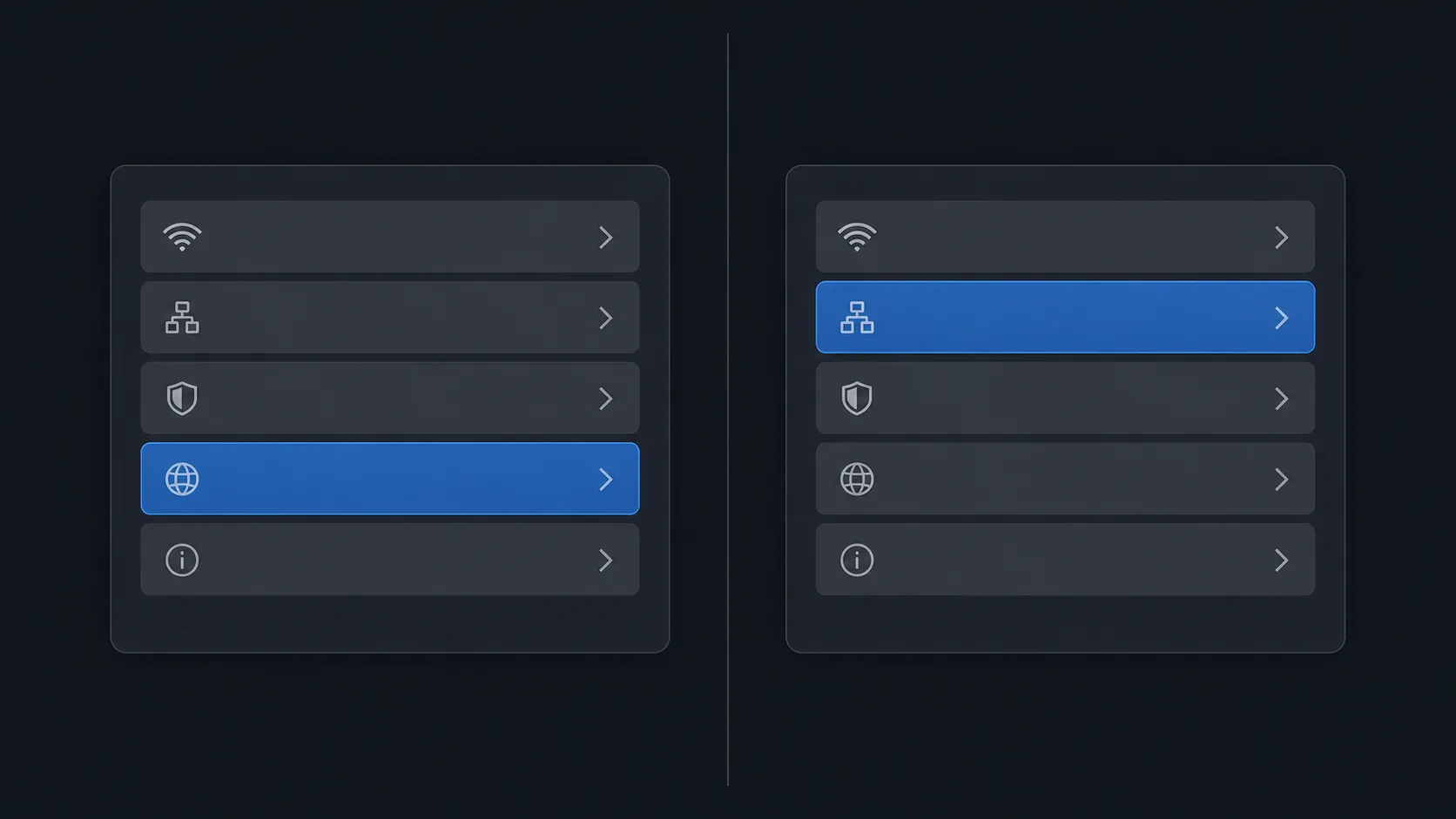 Side-by-side illustration comparing Samsung TV IP Settings menus on the QN90D and TU7000, highlighting that the DNS settings are one menu level deeper on the older model.