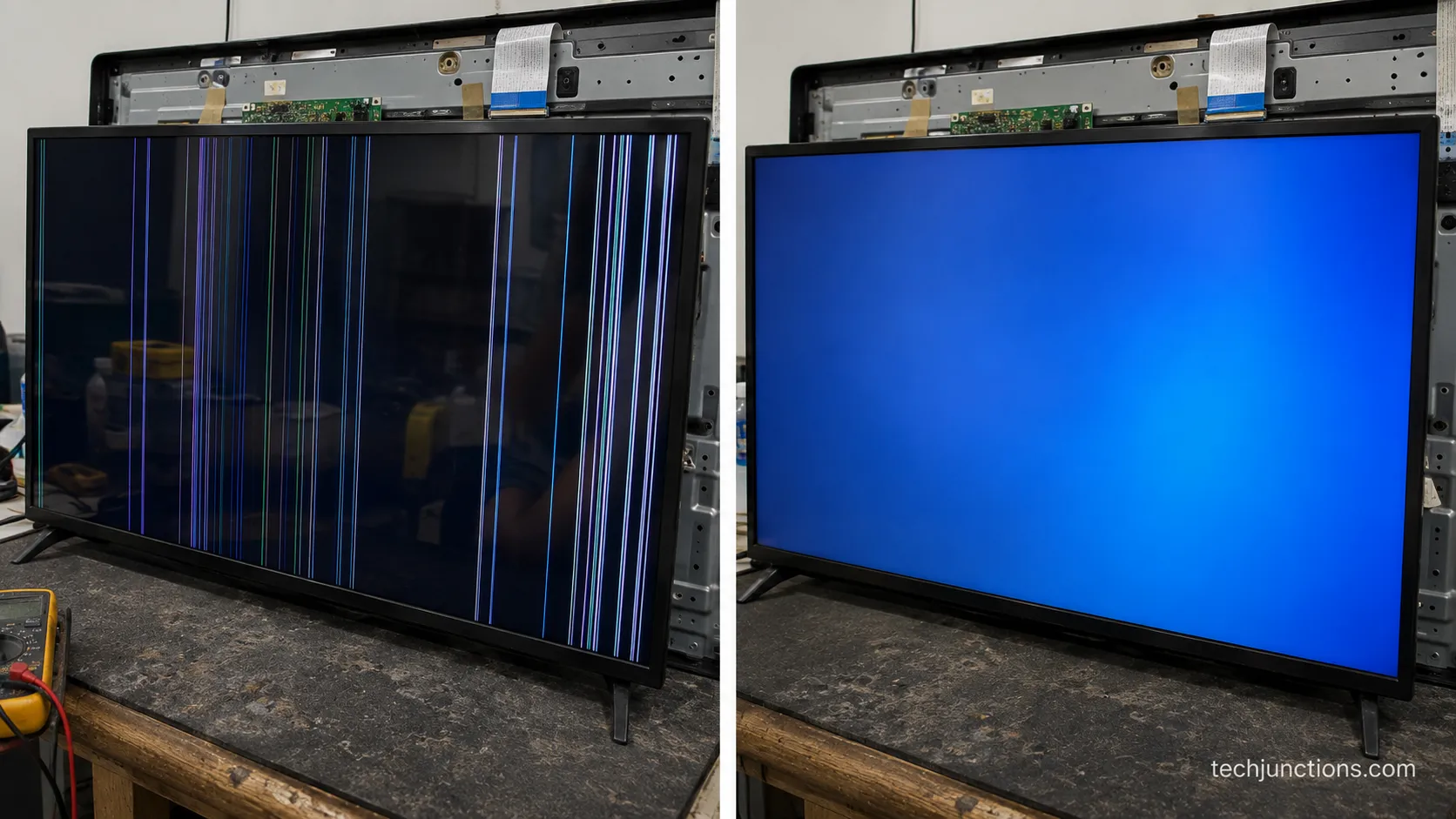 TV vertical lines fixed after reseating ribbon and t-con board