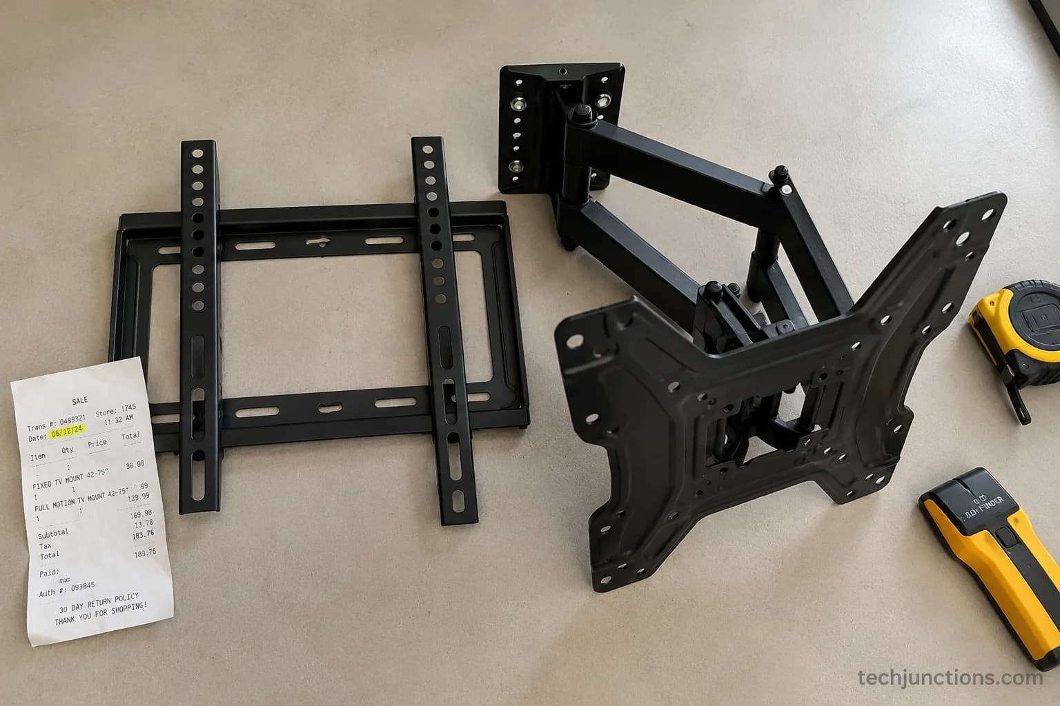 Fixed TV mount returned for a full-motion mount, a common fireplace mounting mistake.