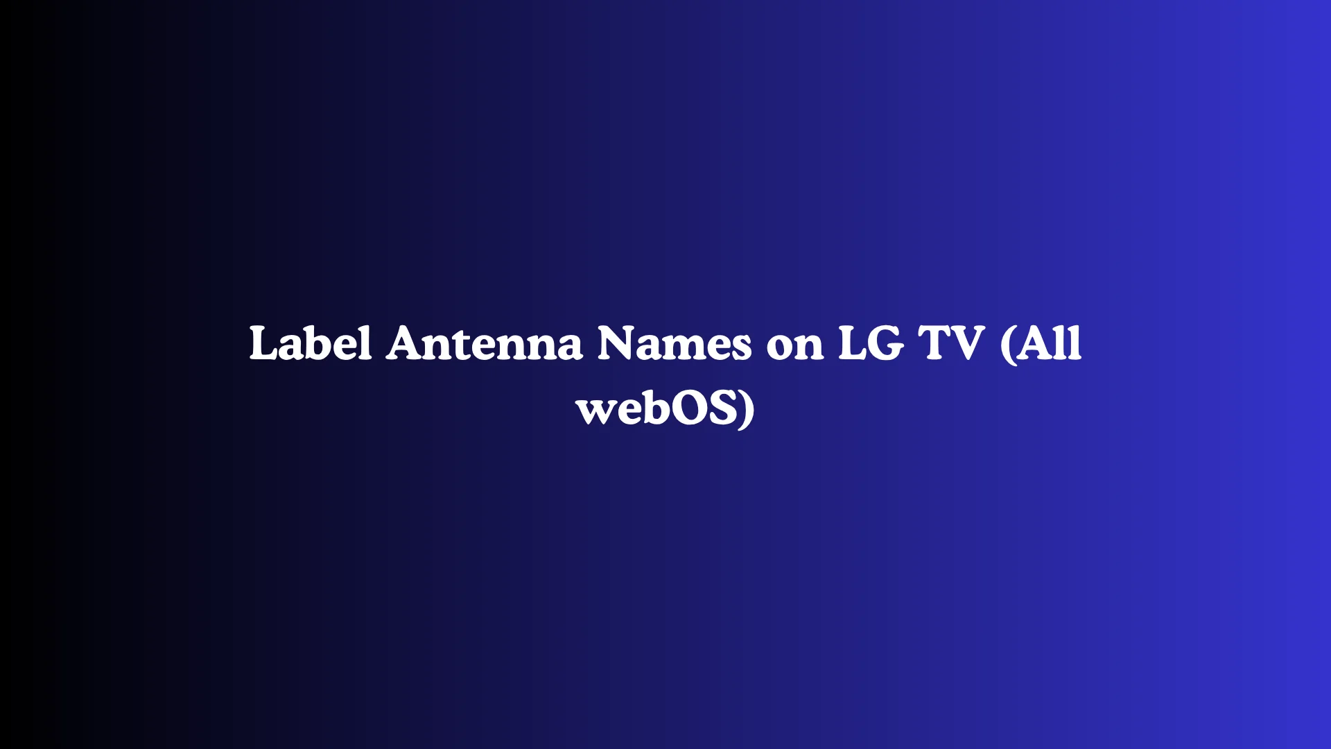 Label Antenna Names on LG TV (All webOS)