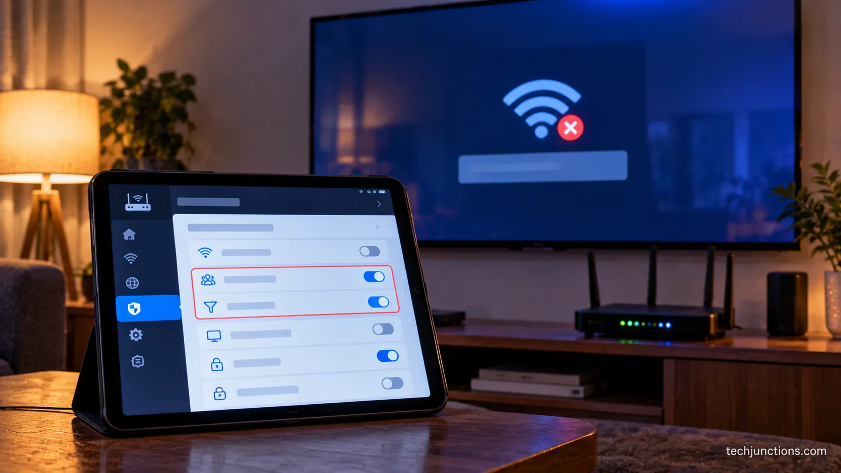 Router settings that can block a Samsung TV from the internet, like AP isolation.