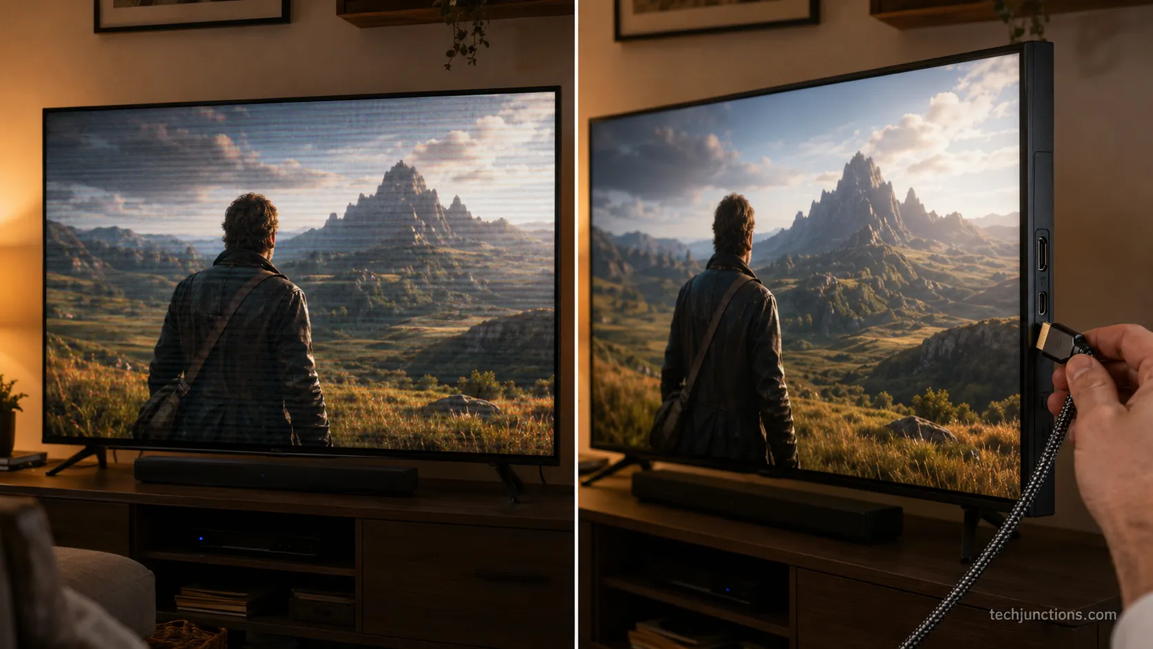 Samsung TV banding fixed after swapping HDMI cable and input