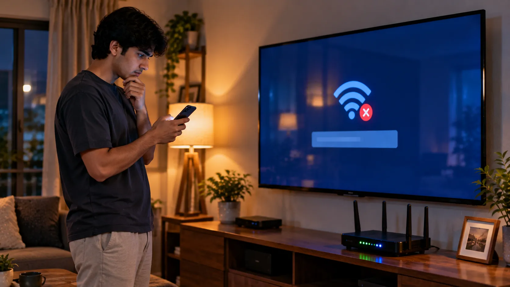 Deciding when to call support for a Samsung TV that will not connect to the internet.